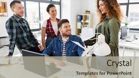  Presentation with business programming code abstract technology - Cool new theme with concept - creative team or designers backdrop and a light gray colored foreground