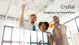  Presentation with team planning - Beautiful presentation theme featuring concept - creative team with scheme backdrop and a sky blue colored foreground