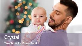  Presentation with baby tree - Colorful theme enhanced with concept - father with little baby backdrop and a gray colored foreground