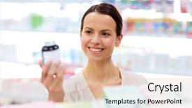  Presentation with drugs - Amazing presentation theme having concept - female customer choosing drug backdrop and a lemonade colored foreground