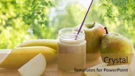  Presentation with baby food jar - Amazing slides having concept - glass jar with apple backdrop and a gold colored foreground