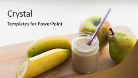  Presentation with baby food jar - Theme featuring concept - glass jar with apple background and a white colored foreground