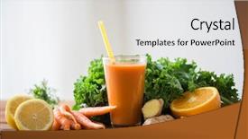  Presentation with fruit vegetable juice - PPT layouts featuring concept - glass of carrot juice background and a white colored foreground