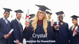  Presentation with international education - Slide set enhanced with concept - group of happy international background and a navy blue colored foreground