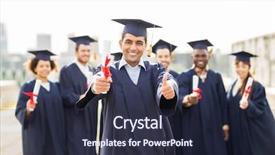  Presentation with international education - Colorful presentation enhanced with concept - group of happy international backdrop and a wine colored foreground