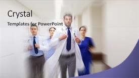  Presentation with health care - Colorful theme enhanced with concept - group of medics running backdrop and a  colored foreground
