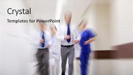  Presentation with emergency - Colorful presentation theme enhanced with concept - group of medics running backdrop and a  colored foreground