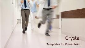  Presentation with health-care - Colorful presentation enhanced with concept - group of medics running backdrop and a  colored foreground