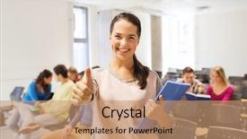  Presentation with high school students - Slide deck consisting of concept - group of smiling student background and a coral colored foreground