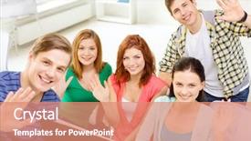  Presentation with school technology - Presentation enhanced with education technology school and people background and a coral colored foreground