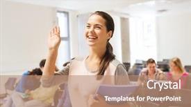  Presentation with teamwork school - PPT theme consisting of education high school gesture teamwork background and a coral colored foreground