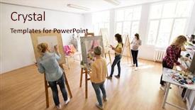  Presentation with poetry creativity concept - PPT theme enhanced with concept - group of woman art background and a lemonade colored foreground