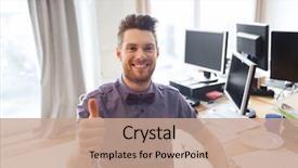  Presentation with people - Amazing slide deck having concept - happy businessman or creative backdrop and a coral colored foreground