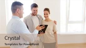  Presentation with realtor - Amazing theme having concept - happy couple and realtor backdrop and a coral colored foreground