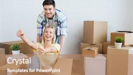  Presentation with real estate - Beautiful PPT theme featuring concept - happy couple having fun backdrop and a  colored foreground