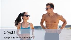  Presentation with sport - Amazing theme having concept - happy couple in sports backdrop and a light blue colored foreground