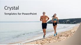  Presentation with lifestyle - PPT layouts enhanced with concept - happy couple in sports background and a sky blue colored foreground