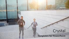  Presentation with lifestyle - Slides enhanced with concept - happy couple running upstairs background and a light gray colored foreground