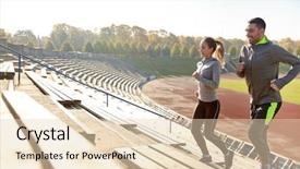  Presentation with lifestyle - Audience pleasing slide deck consisting of concept - happy couple running upstairs backdrop and a lemonade colored foreground