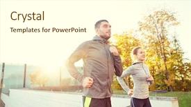  Presentation with upstairs - Audience pleasing PPT theme consisting of concept - happy couple running upstairs backdrop and a white colored foreground