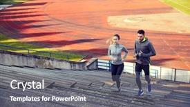  Presentation with lifestyle - Presentation with concept - happy couple running upstairs background and a gray colored foreground