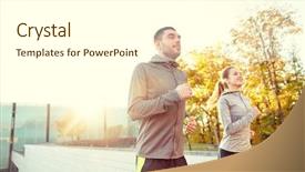  Presentation with lifestyle - Slide deck enhanced with concept - happy couple running upstairs background and a  colored foreground