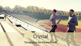  Presentation with sport - Slide deck featuring concept - happy couple running upstairs background and a lemonade colored foreground