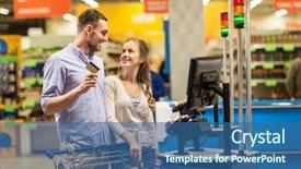  Presentation with food bank - Amazing presentation theme having concept - happy couple with bank backdrop and a ocean colored foreground