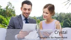  Presentation with dating - Audience pleasing PPT layouts consisting of concept - happy couple with menu backdrop and a lemonade colored foreground