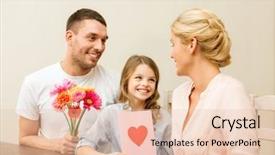  Presentation with family day - Theme with concept - happy family celebrating mother background and a lemonade colored foreground