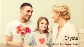  Presentation with happy mothers day - Presentation design featuring concept - happy family celebrating mother background and a lemonade colored foreground