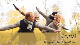  Presentation with season - Presentation enhanced with concept - happy family having fun background and a yellow colored foreground