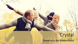  Presentation with season - Presentation theme consisting of concept - happy family having fun background and a yellow colored foreground