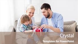  Presentation with happy holidays - Colorful PPT layouts enhanced with concept - happy family with birthday backdrop and a coral colored foreground