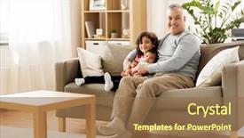  Presentation with happy baby - Audience pleasing slide deck consisting of concept - happy father with preteen backdrop and a coral colored foreground