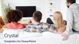  Presentation with people grief and mourning concept - Slide set having concept - happy friends with remote background and a sky blue colored foreground