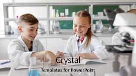 Presentation with children education - Theme enhanced with concept - happy kids with workbook background and a light gray colored foreground