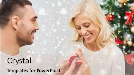  Presentation with love - Slide deck having concept - happy man giving diamond background and a lemonade colored foreground