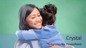 Presentation with school family - Audience pleasing theme consisting of concept - happy mother or teacher backdrop and a  colored foreground