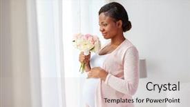  Presentation with african people - Slide deck featuring concept - happy pregnant african american background and a light gray colored foreground