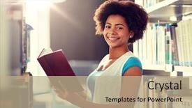  Presentation with american university - Amazing presentation theme having concept - happy smiling african american backdrop and a coral colored foreground