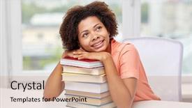  Presentation with african people - Amazing PPT theme having concept - happy smiling african american backdrop and a  colored foreground