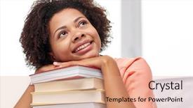  Presentation with african people - Slide set with concept - happy smiling african american background and a coral colored foreground