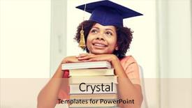  Presentation with bachelor - Slide set featuring concept - happy smiling african american background and a coral colored foreground