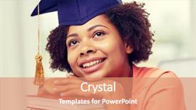  Presentation with american graduation african education - Colorful slide set enhanced with concept - happy smiling african american backdrop and a  colored foreground