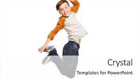  Presentation with movement - Colorful presentation theme enhanced with concept - happy smiling boy jumping backdrop and a white colored foreground