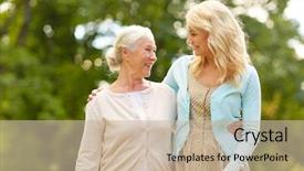  Presentation with young happy people smiling - PPT theme featuring concept - happy smiling young daughter background and a soft green colored foreground