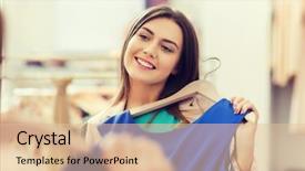  Presentation with people mall - Amazing PPT layouts having concept - happy woman choosing clothes backdrop and a lemonade colored foreground