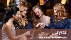  Presentation with bachelorette - Beautiful slide set featuring celebration friends bachelorette party backdrop and a tawny brown colored foreground