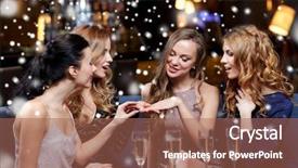  Presentation with bachelorette - Slide set enhanced with new wedding rings - christmas friends bachelorette party background and a coral colored foreground